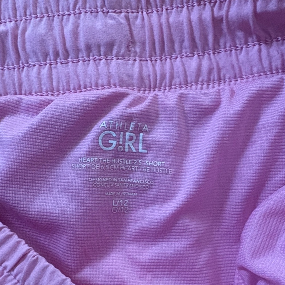 Athleta Light Pink Elastic-Waist Athletic Shorts - Picture 2 of 4